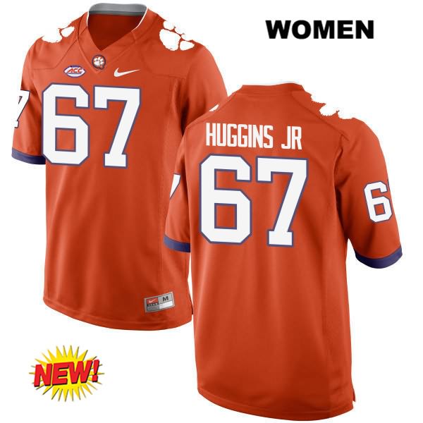 Women's Clemson Tigers #67 Albert Huggins Stitched Orange New Style Authentic Nike NCAA College Football Jersey DID3246KB
